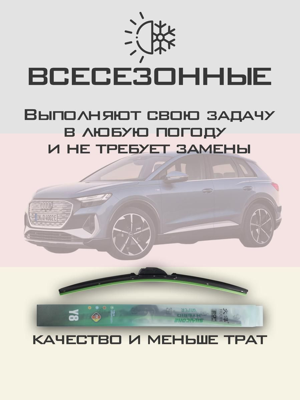 Щетки стеклоочистителя HUOYE Y8 700/450 мм на Audi Q4etron | Push button