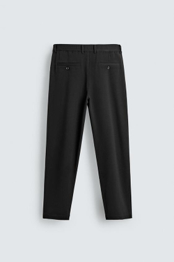 ZARA БРЮКИ STRAIGHT FIT КОМФОРТ, ЧЕРНЫЙ