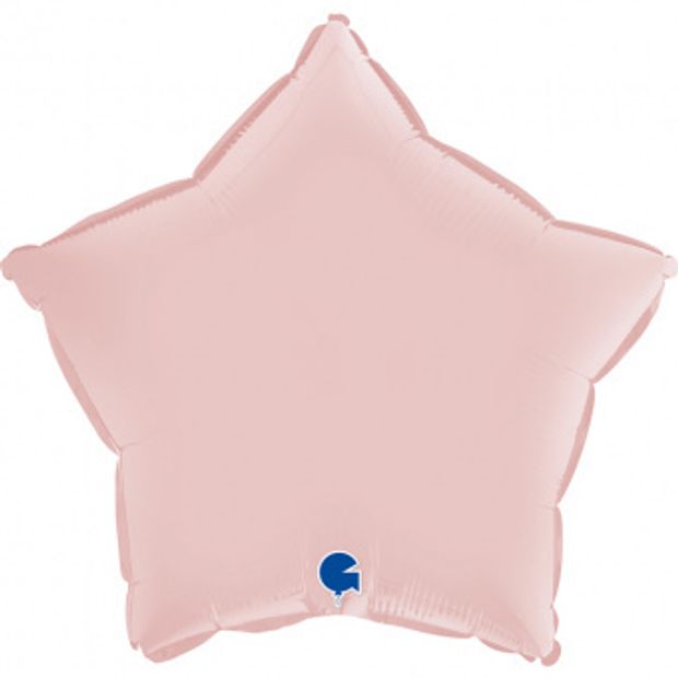 G Шар Звезда 18"/46 см, фольга, розовый нежный, сатин/Pastel Pink (БГ-15)