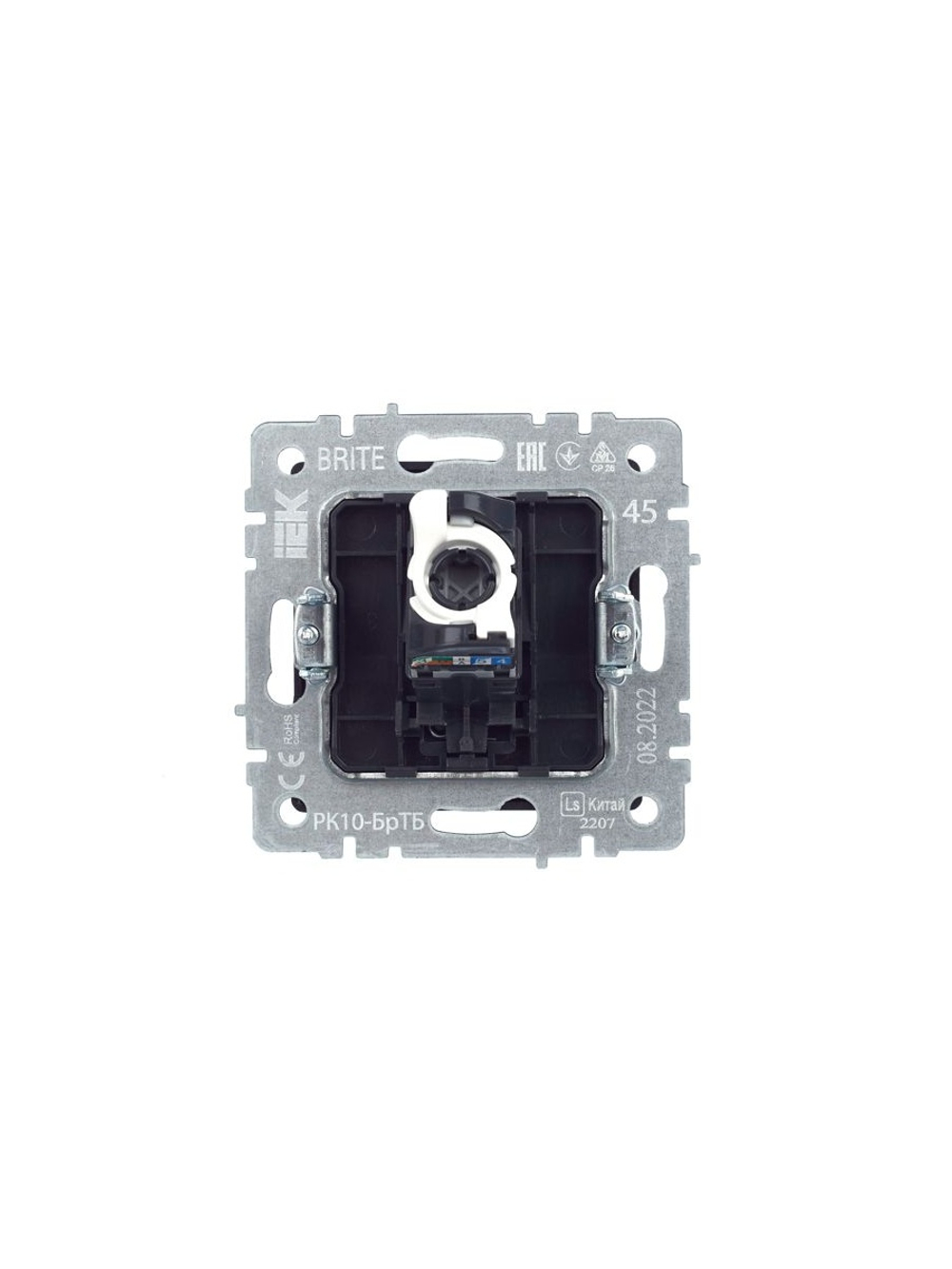 Розетка компьютерная СП RJ45 кат.5E BRITE РК10-БрТБ механизм бронза IEK BR-K10-1-K45