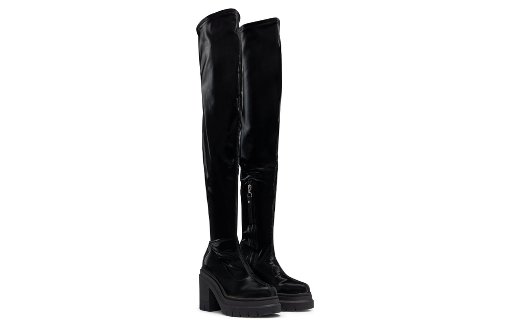 HUGO X Bella Poarch Vinyl-effect Heeled Boots