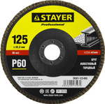 STAYER 125 мм, P60, КЛТ, круг лепестковый торцевой, Professional (36581-125-060)