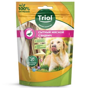 Лакомство для собак Triol «Сытный мясной сэндвич из утки», 70г