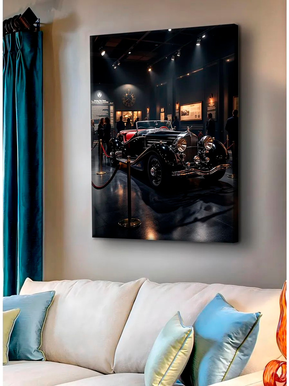 Картина "Mercedes-Benz 770", для интерьера 50х70см 1шт., на деревянном подрамнике