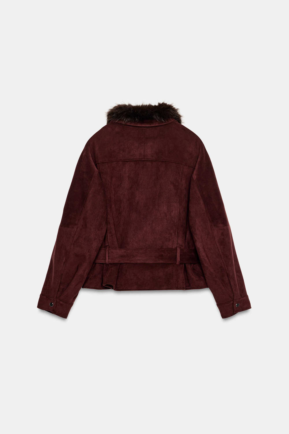 КУРТКА С МЕХОВЫМ ВОРОТНИКОМ И РЕМНЕМ — ZARA