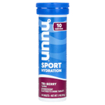 Nuun, Sport Hydration, напиток с шипучим электролитом, три ягоды, 10 таблеток