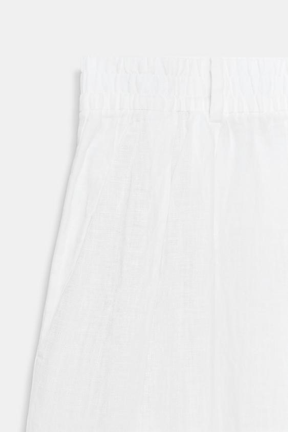 ZARA БРЮКИ ИЗ ЛЬНА СО СКЛАДКАМИ — ZW COLLECTION, БЕЛЫЙ