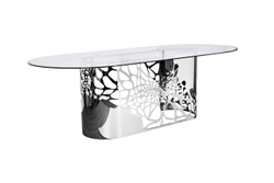 Стол обеденный 240x110x74.5см Garda Decor прозрачный/xром