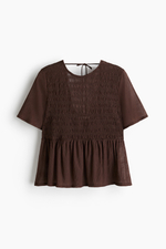 Топ со сборками и баской - H&M