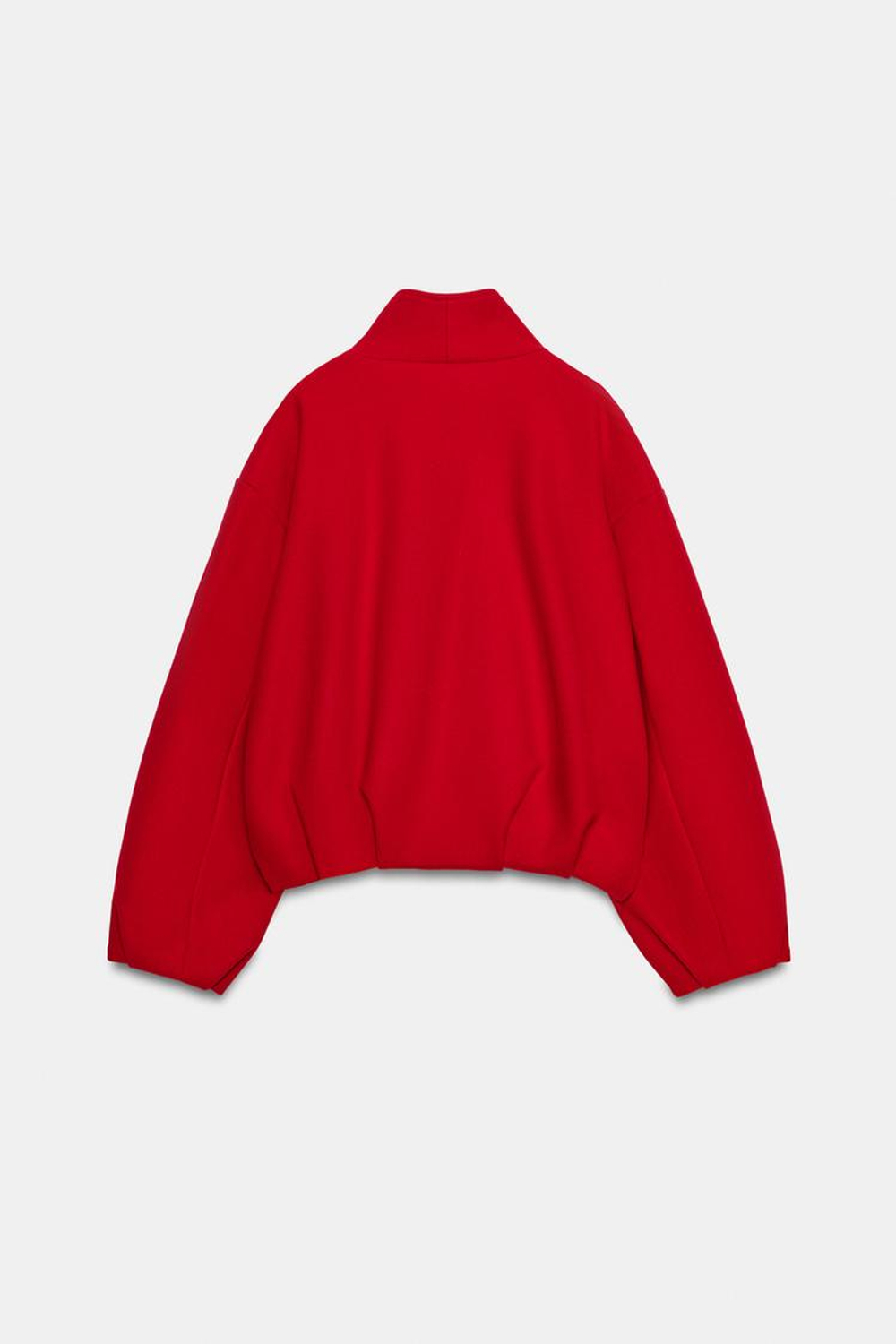 ZARA ДВУБОРТНАЯ КУРТКА ИЗ МЯГКОЙ ТКАНИ, КРАСНЫЙ