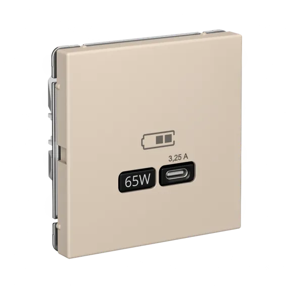 Розетка с USB C Systeme Electric ArtGallery Песочный GAL001227