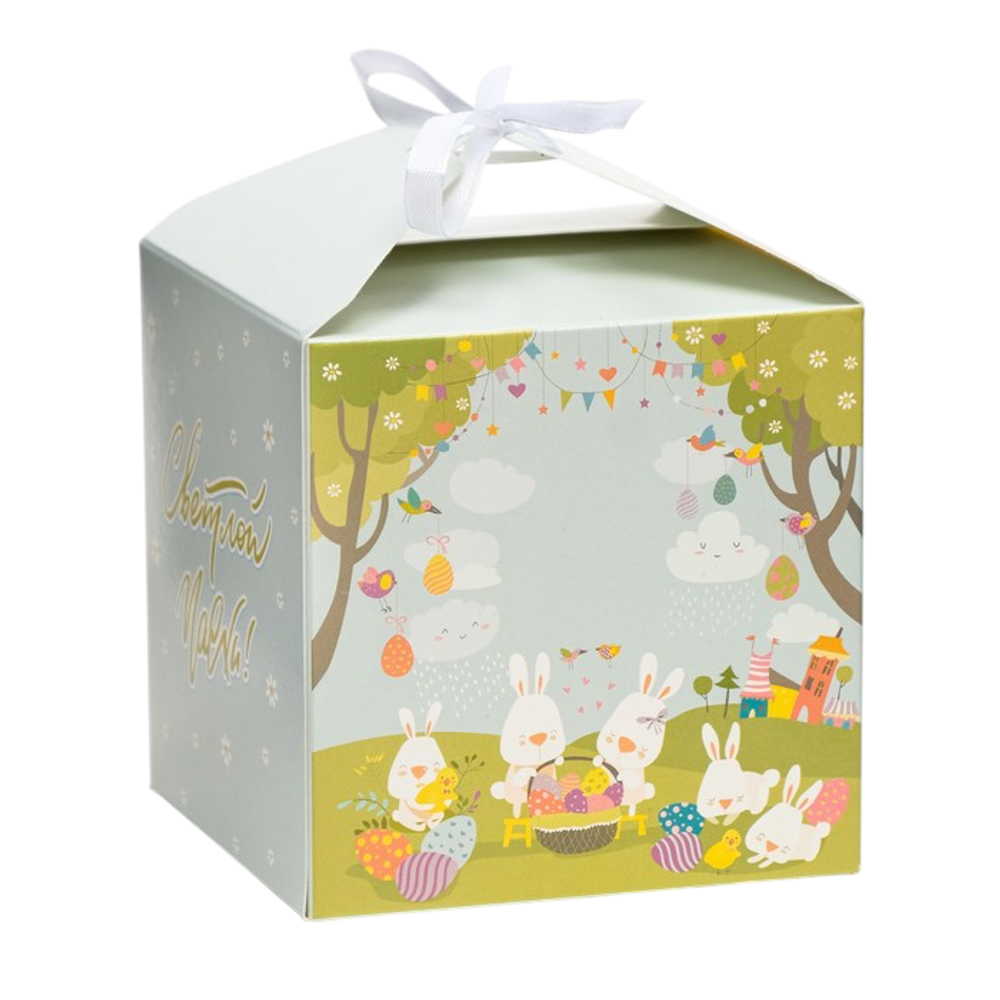 Коробка складная "Светлой пасхи Зайцы!", 10 х 10 х 10 см