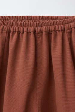 ZARA ОДНОТОННЫЕ БРЮКИ-БАНАНЫ, ЧЕРЕПИЧНЫЙ
