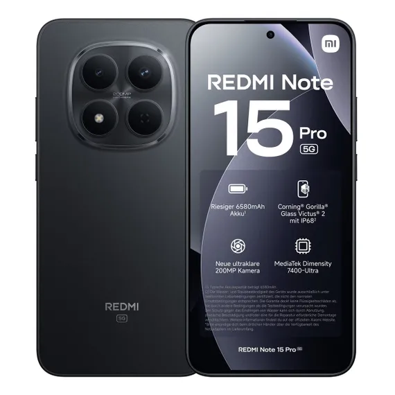 Смартфон Xiaomi Redmi Note 15 4G NFC 8 ГБ | 256 ГБ (Чёрный | Black) (версия Global)