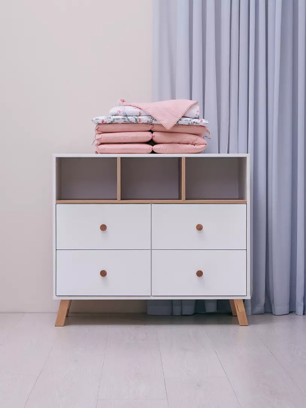 Комод с ящиком "Style" 80 см 2 ящика 2 отсека (арт.115) Cloud White
