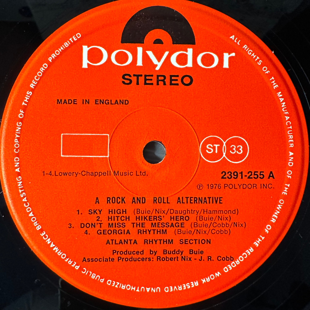 Atlanta Rhythm Section ‎– A Rock And Roll Alternative (Англия 1976г.)