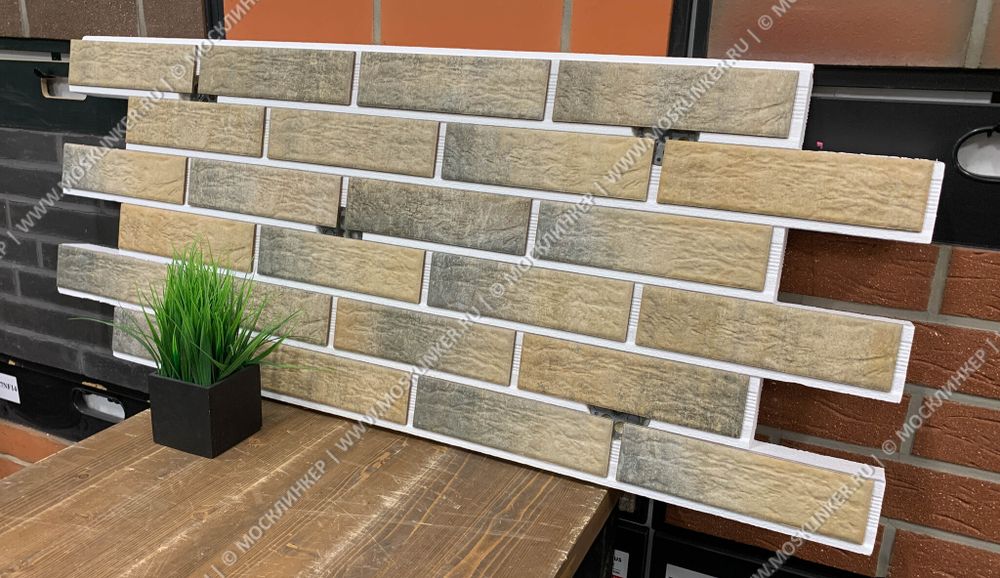 Клинкерная термопанель ППС Beryoza Ceramica Sandia Песочный 1020х455 мм