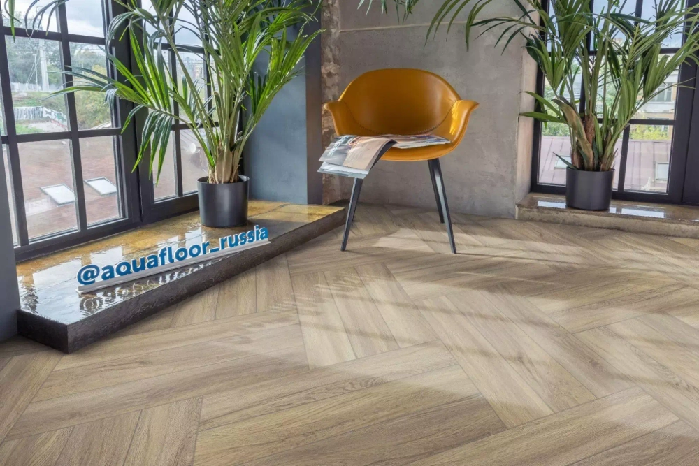 Кварцвиниловая SPC плитка Aquafloor Space Parquet Light AF4505PQL