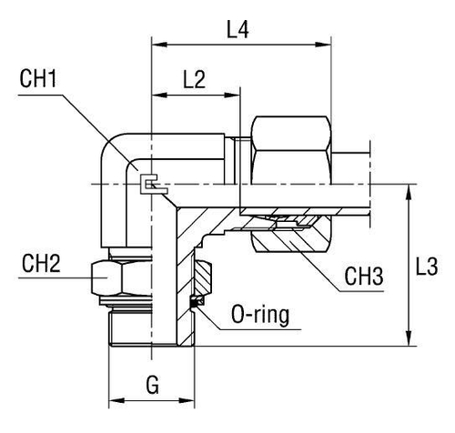Штуцер FRG90 DS14 BSP 1/2 " (в сборе)