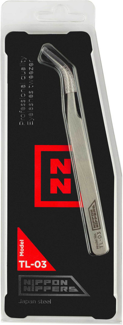 Пинцет Nippon Nippers TL-03 для наращивания ресниц (изогнутый) 120мм (ручная заточка)