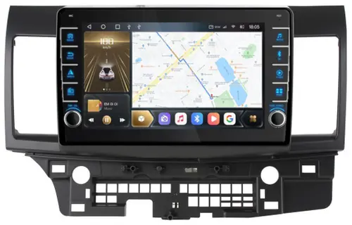 Магнитола для Mitsubishi Lancer X 2007-2016 - Kuberg OL-1632 (кнопки и крутилки), Android 12, Быстрая, CarPlay, 4G SIM-слот