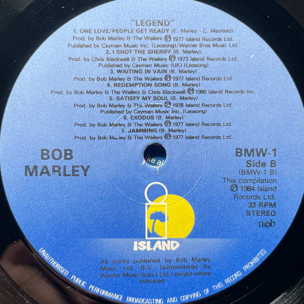 Bob Marley & The Wailers ‎– Legend - The Best Of Bob Marley And The Wailers (Швеция 1984г.)
