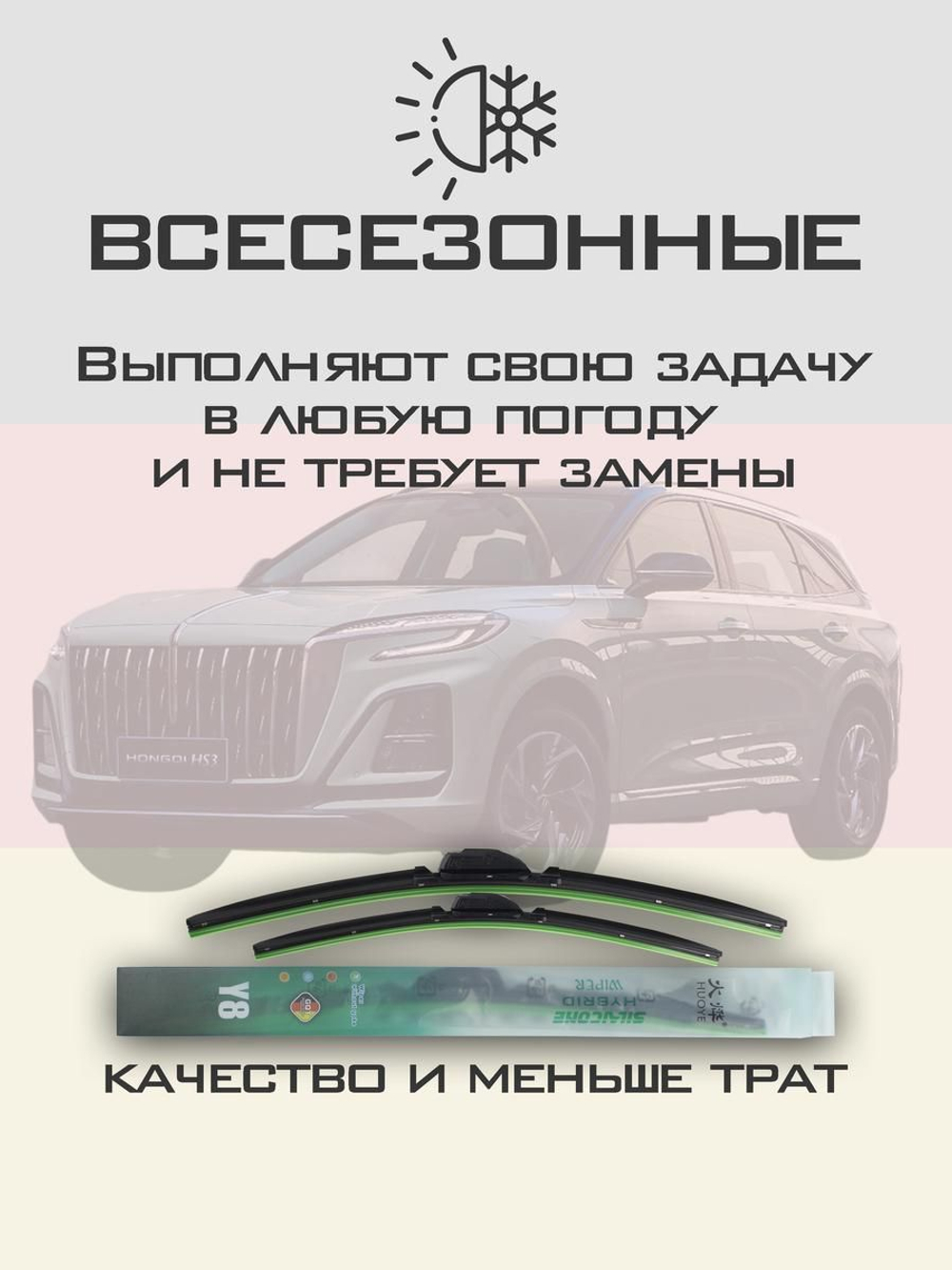 Щетки стеклоочистителя HUOYE Y8 650/400 мм на GAC AionY | Push button