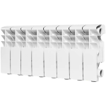 Радиатор алюминиевый ROMMER Plus 200 - 8 секций (подключение боковое, цвет белый)