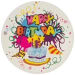 Набор бумажных тарелок "Happy Birthday" 18 см, 6 шт
