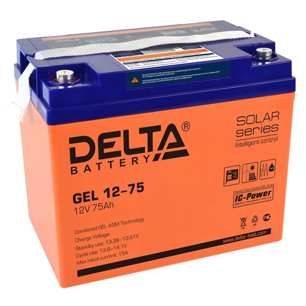 GEL 12-75 Delta Аккумулятор герметичный свинцово-кислотный