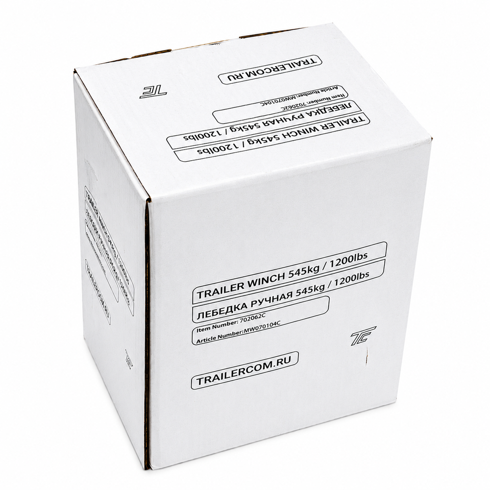 Лебедка ручная в корпусе TRAILERCOM W1200LBS 0104C (г/п 545кг, фал 7м)