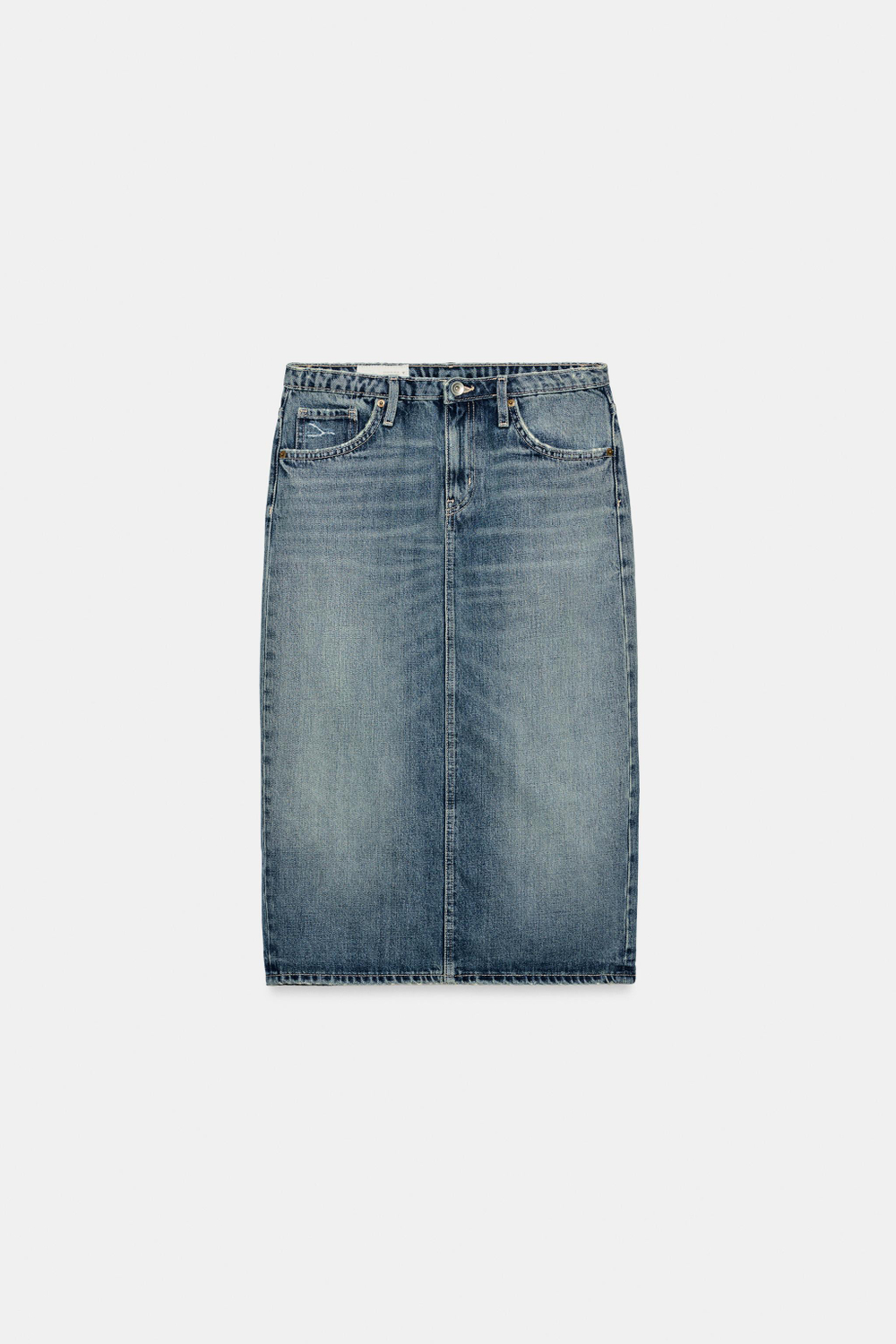 ДЖИНСОВАЯ ЮБКА МИДИ TRF — ZARA