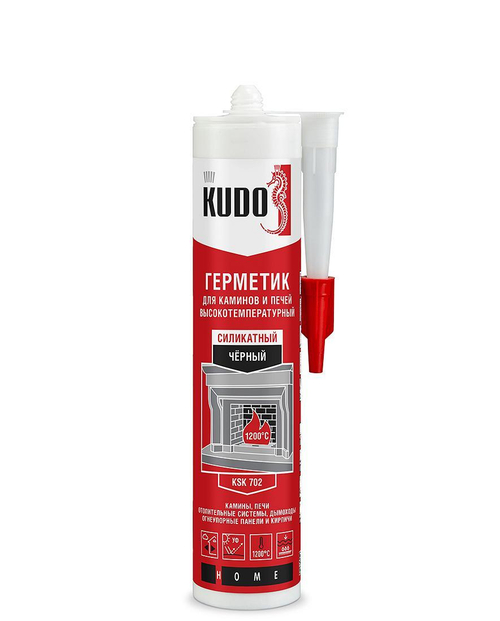 Герметик KUDO HOME KSK-702 для каминов и печей 1200С силикатный черный 280 мл