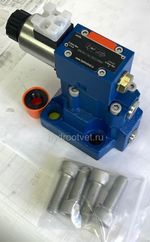 DBW20B2-5X/100YCW220-50N9K4 - Предохранительный клапан Ду25 с давлением настройки до 100 бар, управление - Y - внешний дренаж с разгрузкой B = открыт с электроуправлением W220