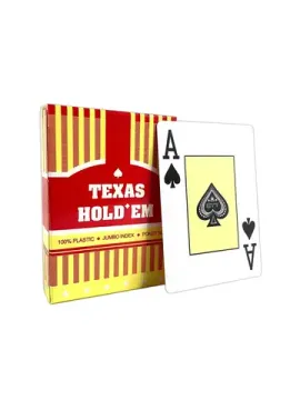 Карты для покера "Texas Holdem" 100% пластик, красная рубашка