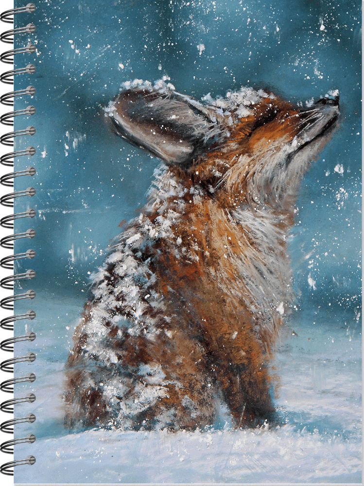 Блокнот для зарисовок SKETCHBOOK А5 с жесткой ламинированной обложкой 60л. "Снежный лисенок"