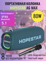 Портативная колонка A6 Max, 80Вт, синий