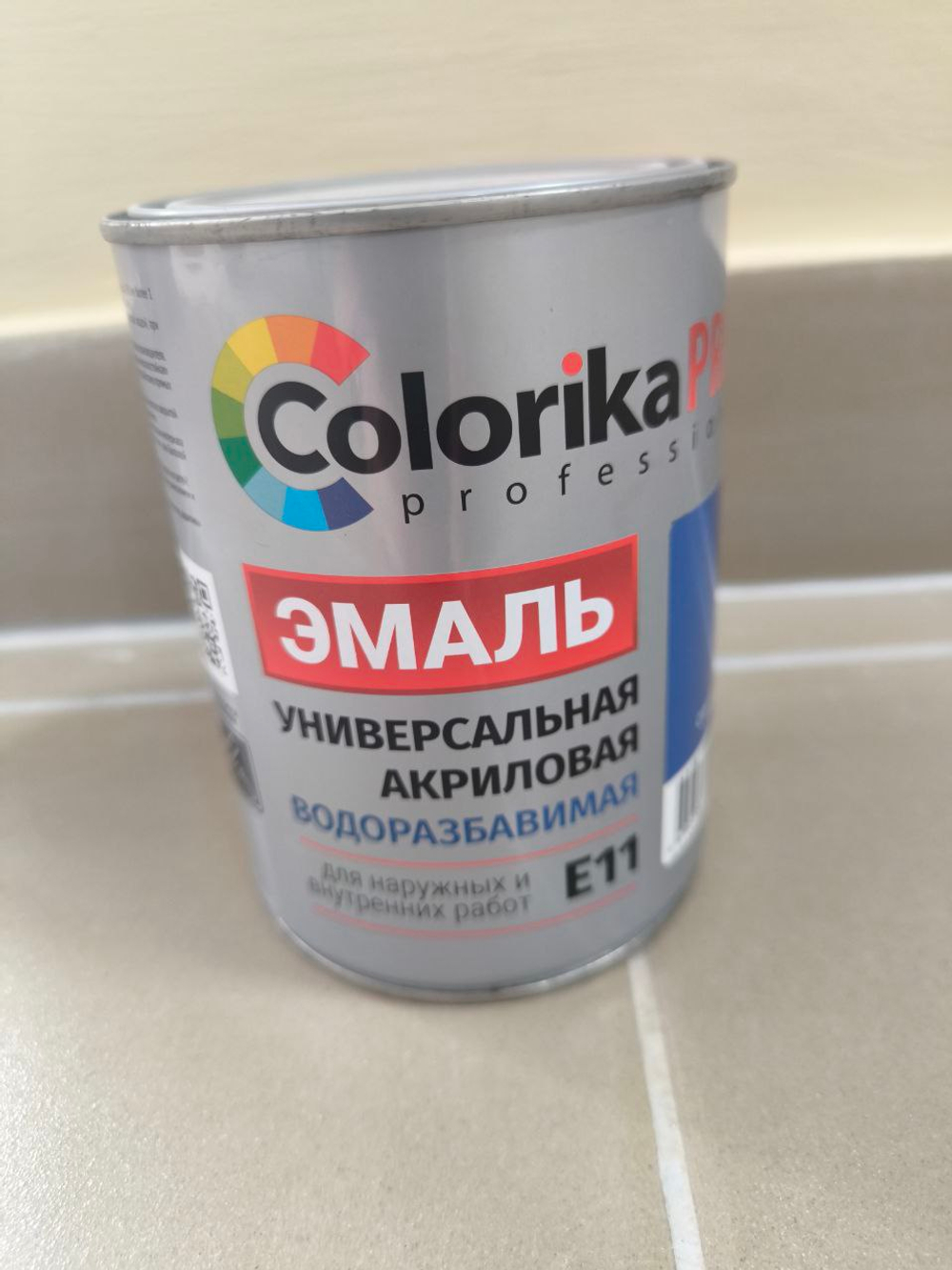 Эмаль"COLORIKA PROF" акриловая универсальная 0.9кг фиолетовая Е11