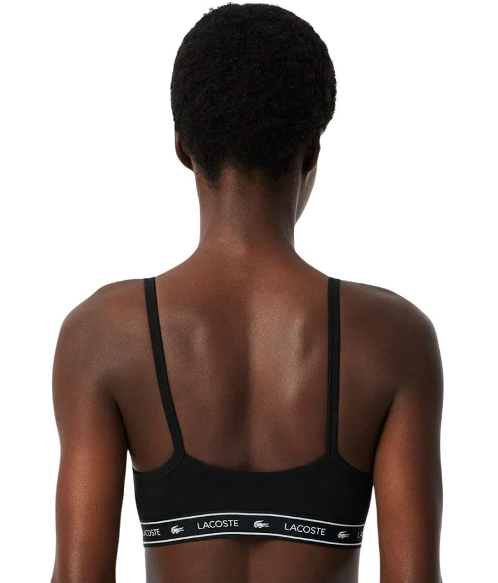 Теннисный бюстгальтер Lacoste Stretch Cotton Logo Band - black