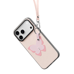 Чехол светло-розового цвета (Butterfly Edition) для смартфона iPhone 17 Pro, серия Luvy Series (со съемным ремешком) от Dux Ducis