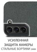Дизайнерский чехол для SAMSUNG S22 (не PLUS,ULTRA) с мягкой тканевой поверхностью