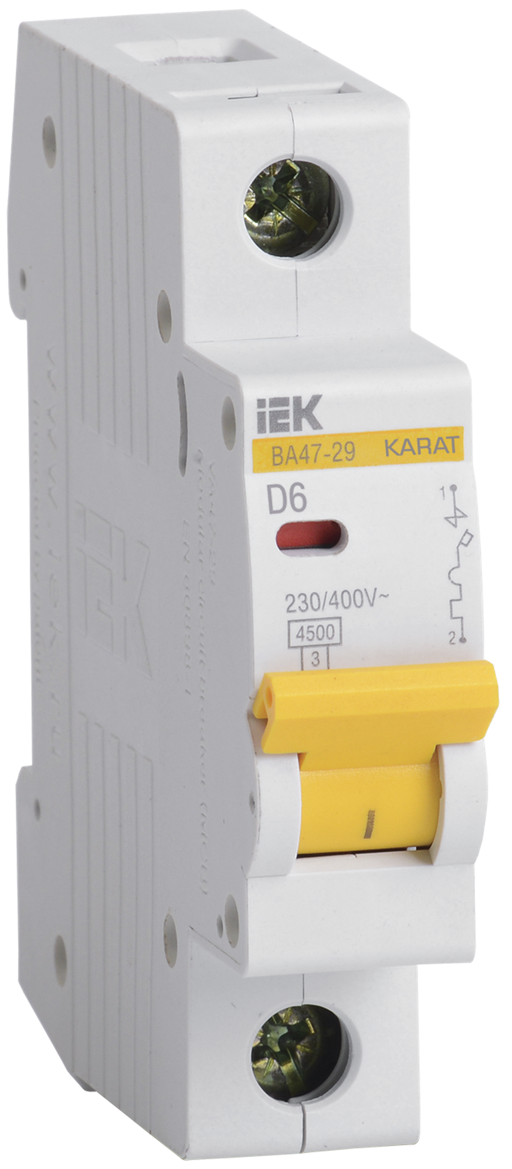 KARAT Автоматический выключатель ВА47-29 1P D 6А 4,5кА IEK