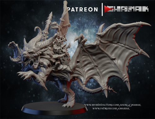 Grand Alliance Chaos Creatures of Chaos Everchosen and Slaves to Darkness Воитель Хаоса на мантикоре миниатюра для dnd, днд, pathfinder, фентези, Настольная игра, НРИ, Варгейм, РПГ