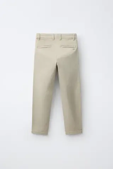 ZARA БАЗОВЫЕ БРЮКИ ЧИНОС, БЕЖЕВЫЙ