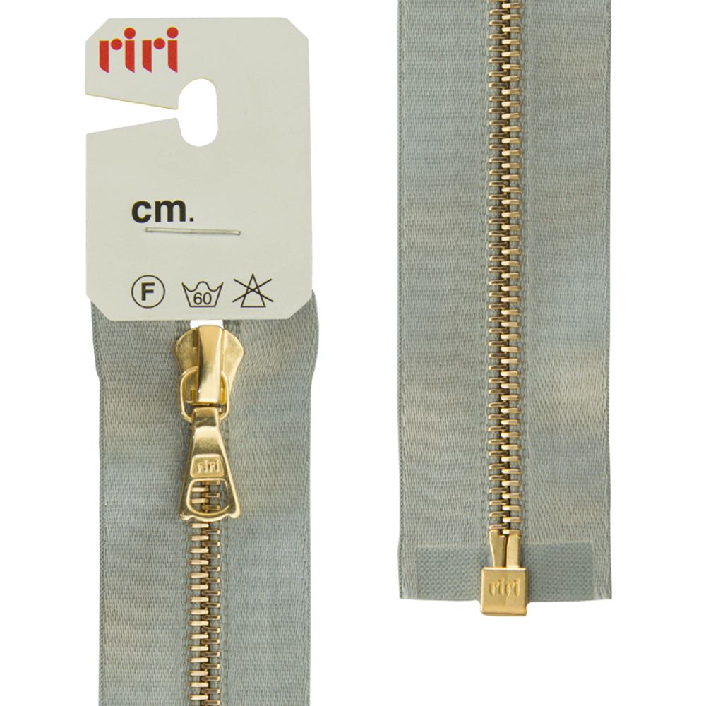 Молния металл RIRI Т4 (4 мм) 1 зам., разъем., 65 см, Gold, атласная тесьма, цв.9112, голубовато-серый, 1 шт Молния металл RIRI Т4 (4 мм) 1 зам., разъем., 65 см, Gold, атласная тесьма, цв.9112, голубовато-серый, 1 шт
