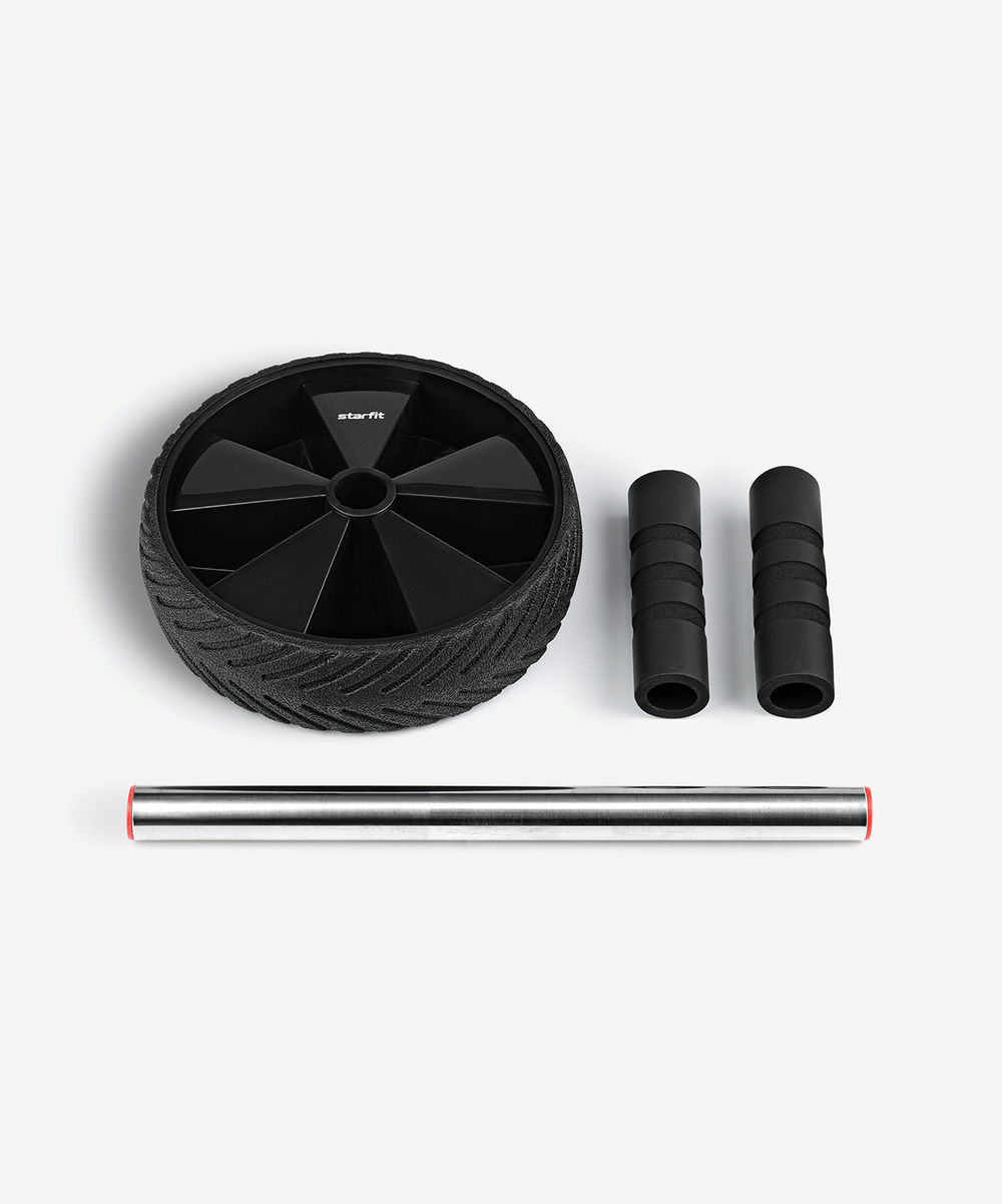 Ролик для пресса с мягким ходом STARFIT RL-104, черный/красный