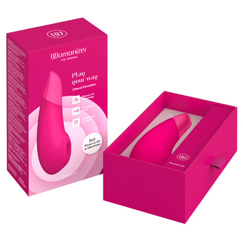 Розовый бесконтактный клиторальный вибростимулятор Womanizer Enhance Pink Vibrant WZSN1SG2