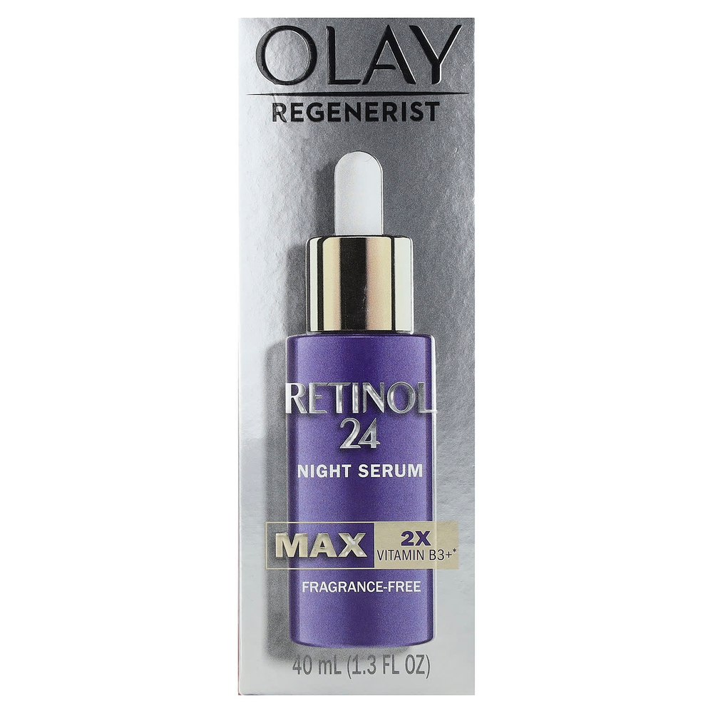 Olay, Regenerist, ретинол 24, ночная сыворотка, без отдушек, 40 мл (1,3 жидк. унц.)