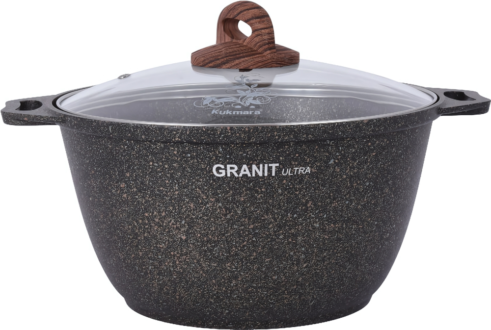 Кастрюля алюминиевая 4 л GRANIT ULTRA со стеклянной крышкой
