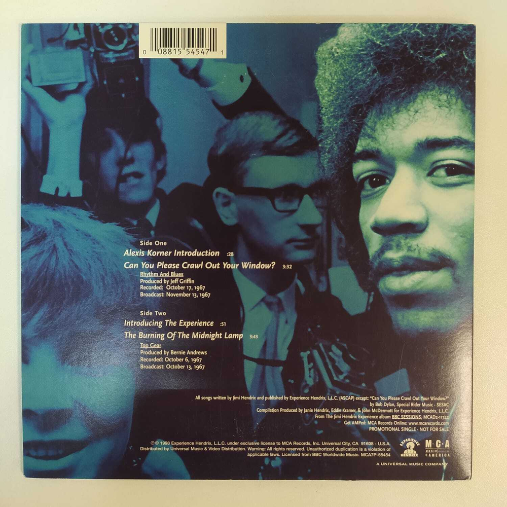 The Jimi Hendrix Experience - Can You Please Crawl Out Your Window? (США 1998г.) 7", Limited Edition, Orange Clear